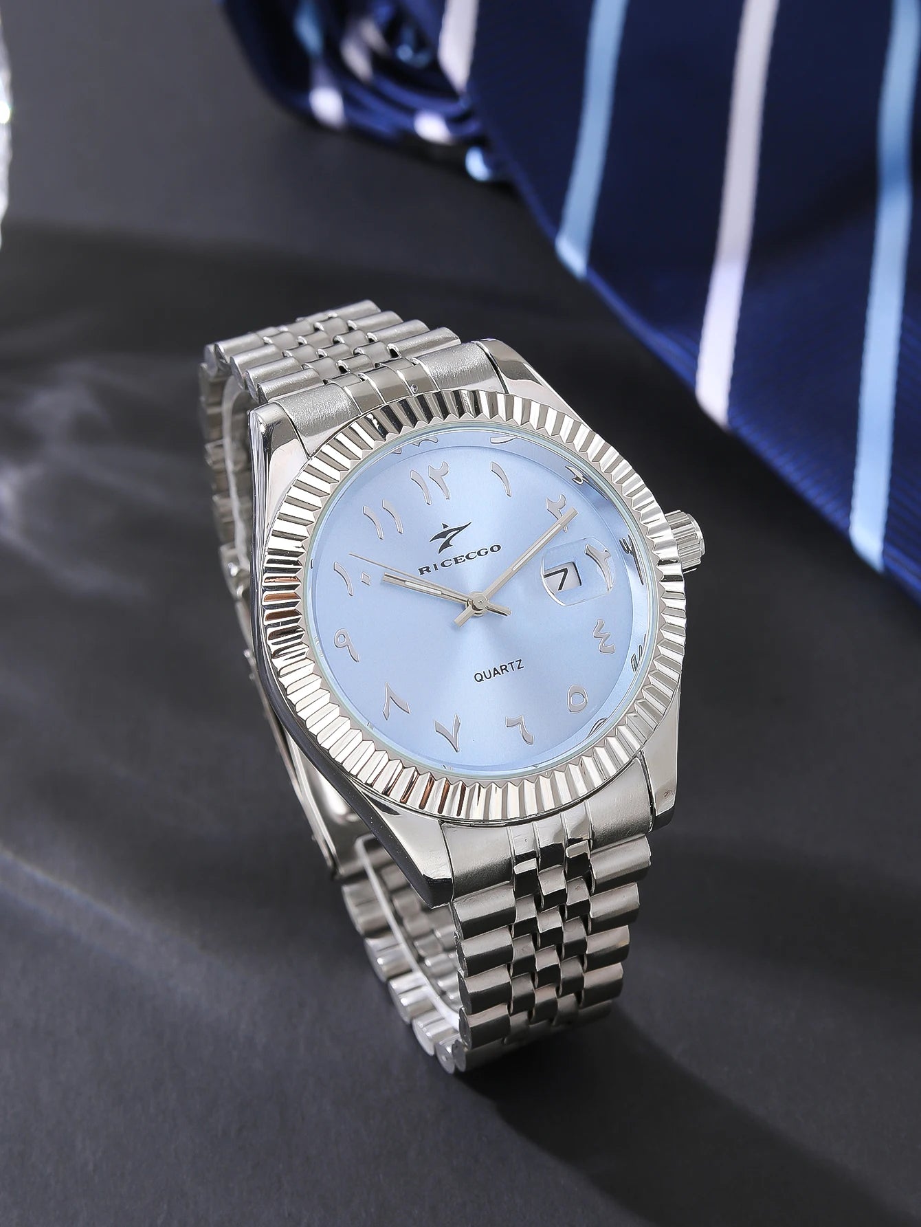 High-End Men's Classic Business Stainless Steel Alloy Case Glass Dial Quartz Watch Arabic Numeral Pointer Luxury Fashion Watch