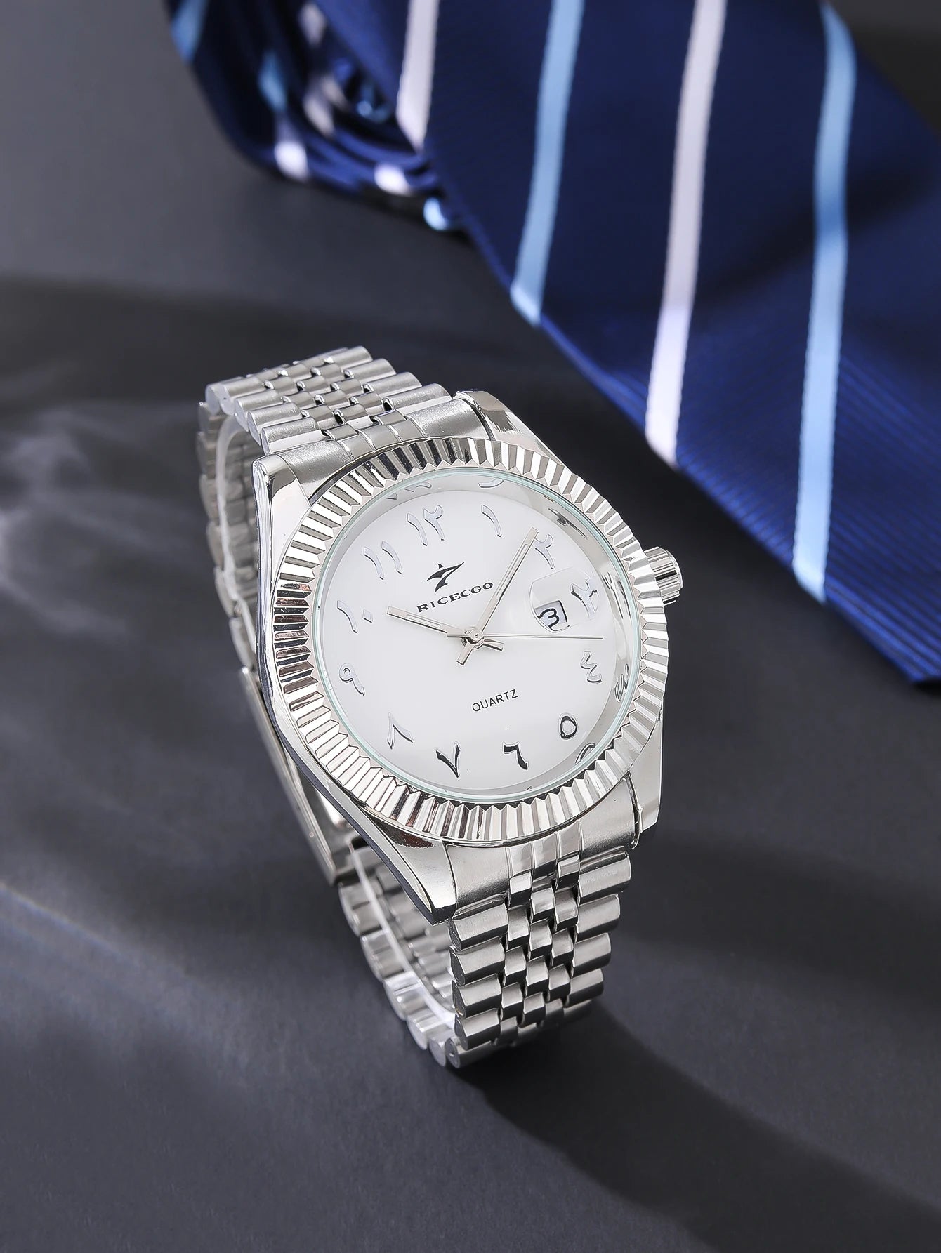 High-End Men's Classic Business Stainless Steel Alloy Case Glass Dial Quartz Watch Arabic Numeral Pointer Luxury Fashion Watch