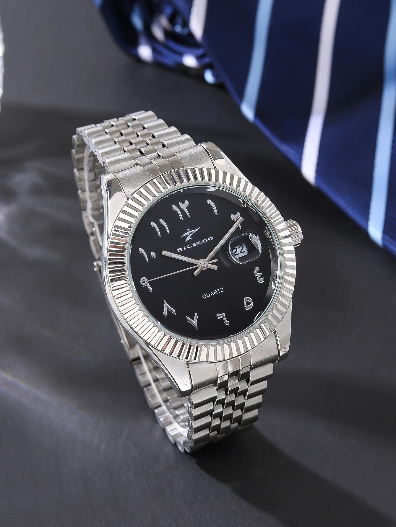 High-End Men's Classic Business Stainless Steel Alloy Case Glass Dial Quartz Watch Arabic Numeral Pointer Luxury Fashion Watch