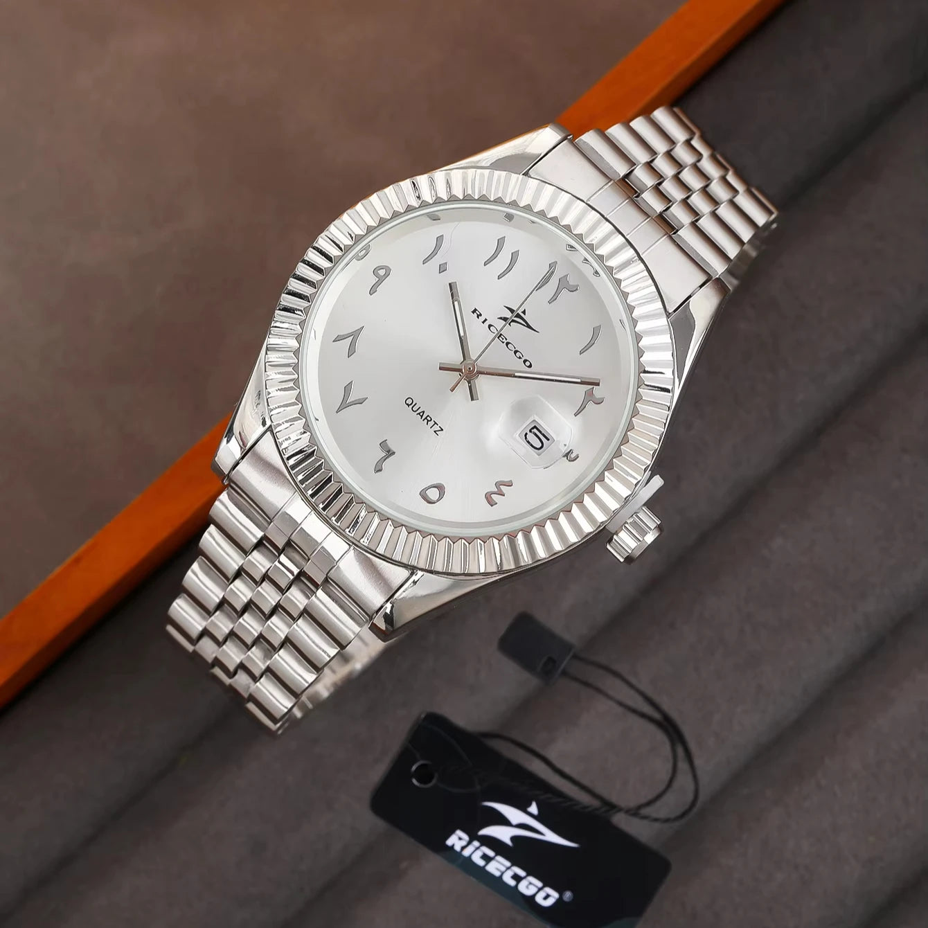 High-End Men's Classic Business Stainless Steel Alloy Case Glass Dial Quartz Watch Arabic Numeral Pointer Luxury Fashion Watch